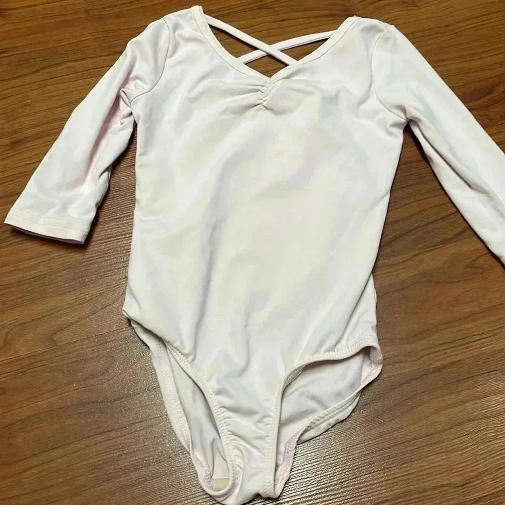 Danskin/Justice Girls Long Sleeve Dance and Gymnastics Leotard, Sizes XS